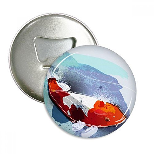 Kühlschrankmagnet mit japanischem Koi-Fisch, Wasserfarben, rund, 3 Stück