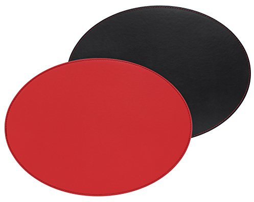 FreeForm DUO oval, rot/schwarz, Kunstleder, Maße: 45 x 34 cm Platzset, One Size