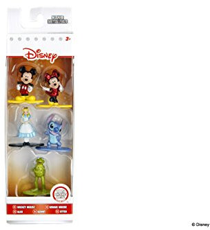 Jazwares - Nano METALFIGS Disney Pixar Pack of 5 Figurines (Mickey Minnie Alice Kermit Stitch), 98668