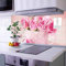 banjado Küchenrückwand Glas ohne Bohren 110x55cm – Glasrückwand Küche mit Motiv Tasse Rosen/Spritzschutz Küchenrückwand Glas/selbstklebende Küchenrückwand Platte - magnetisch & beschreibbar
