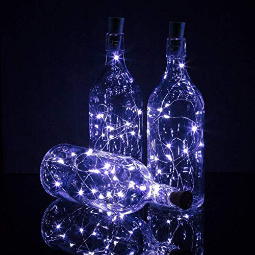 2X Sets of Bright White Bottle Top String Lights - Starry Wine/Gin Bottle Decorations