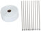 Qiilu Hitzeschutzband auspuff Auspuff hitzeschutzband aus glasfasermatte Weiß 10m x 5cm x 1.5 mm mit 30cm Metallstreifen 10-Stück