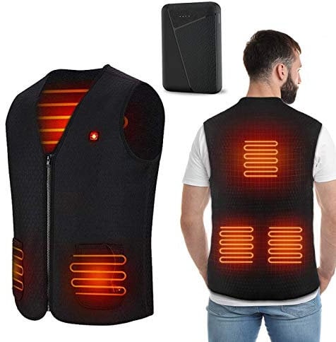 Electric Heated Vest, 10000mAh Electric Heated Jacket Warm Vest for Women & Men. Winter Outdoor Skiing, Hiking, Hunting, Motorcycle, Camping (Battery included)