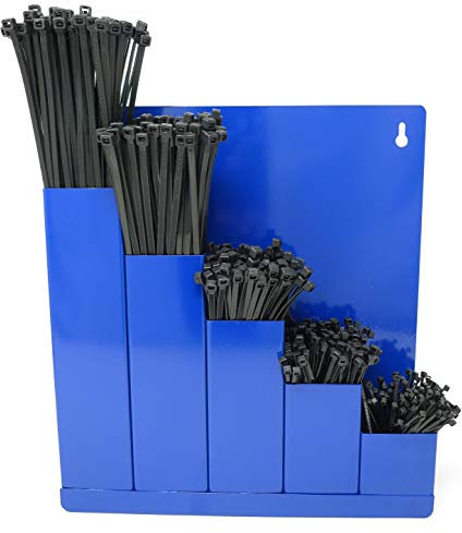 Kabelbinder-Ordnungsbox aus Stahl, inkl. 500 Kabelbindern schwarz