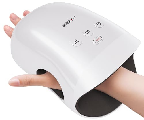 CINCOM Hand Massager with Heat & Compression, Cordless Rechargeable Hand Massager for Arthritis & Carpal Tunnel Relief, Air Compression Massage Therapy, Relaxing Gifts for Women, Mom, Wife(White)