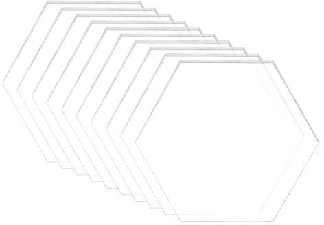 BENECREAT 20PCS Klare Acrylplatte 3mm dicke 80x70mm Sechskant Gussplatte für Bastelprojekte, Schilder, DIY Projekte