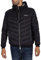 Armani Exchange Giacca Trapuntata con Cappuccio e Cerniera, Logo Milano/New York, Nero/Melange Grigio B, M Uomo