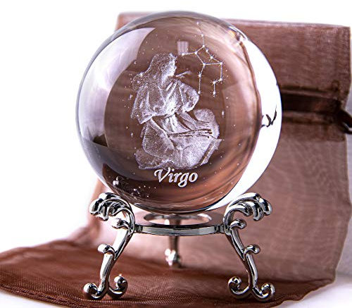HDCRYSTALGIFTS Fengshui Glas-Briefbeschwerer mit 3D-Kristallkugel, geschnitzt, mit versilbertem Blumenständer, blanko