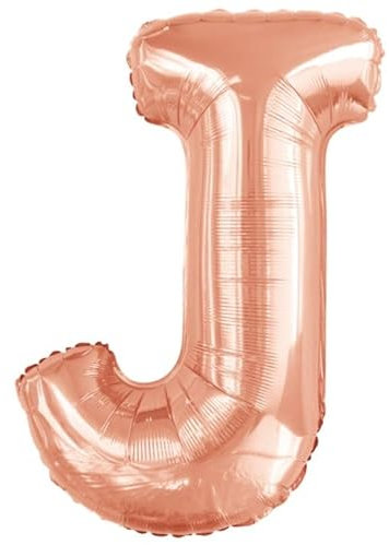 Amscan 9911472 9911472-Rose Buchstabe J SuperShape Folienballon-40, Rosegold