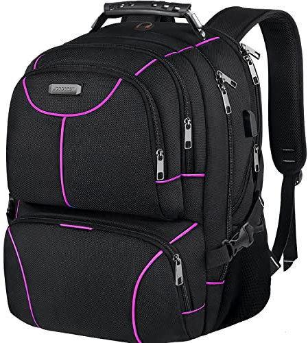 VECKUSON Zaino per computer portatile, 15,6 pollici, viola, unisex