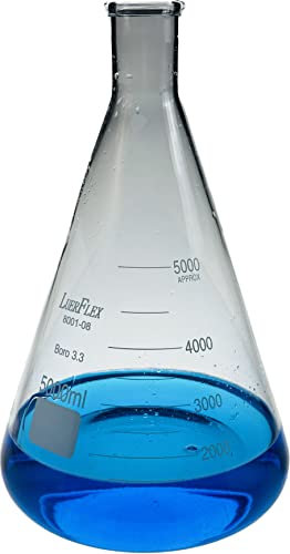 LUERFLEX Erlenmeyer Flasks Borosilicate glass (5000ML Pack of 1)