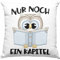 Trendation Leseratte Geschenk Kissen mit Füllung 40x40 Nur Noch EIN Kapitel Bücher Lesen Bücherwurm Geschenk Spruch Lesen (Blau)
