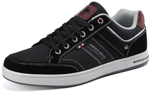 AX BOXING Freizeitschuhe Herren Sneakers Walkingschuhe Mode Schuhe Leichte Trainers Sportschuhe Größe 41-46 EU (1018_Schwarz, 41 EU)