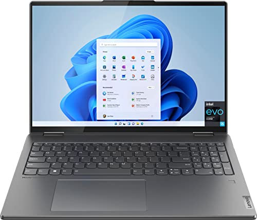 Lenovo 2022 Yoga 7i 2-in-1 16 2.5K Touch Premium Laptop | Intel Core i5-1240P | Tastiera retroilluminata | Impronte digitali | Windows 11 | con pacchetto di penna stilo (grigio, 8 GB di RAM | SSD da