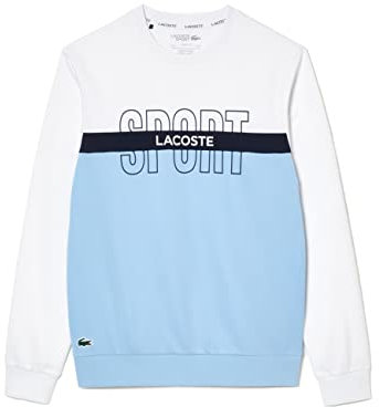 Lacoste Sh1083 Maillot de survêtement, Blanc/Bleu Marine, XL Homme