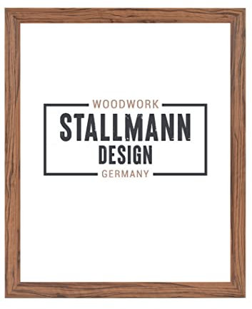 Stallmann Design Cadre photo SD avec verre acrylique antireflet, cadre nouveau moderne en noyer, 50 x 70 cm, à suspendre verticalement ou horizontalement