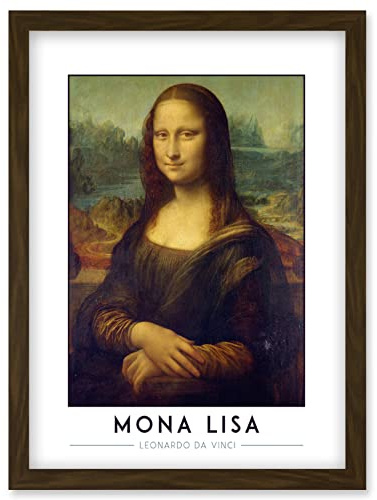 Wee Blue Coo Leonardo Da Vinci Mona Lisa Portrait Painting Artwork Framed Wall Art Print A4