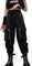 AULKEEP Damen Hip Hop Street Pants Trendy Jogger für Damen Goth Harajuku Hohe Taille Hose Sexy Hohl Schwarz Hose, Doppeltasche schwarz, M