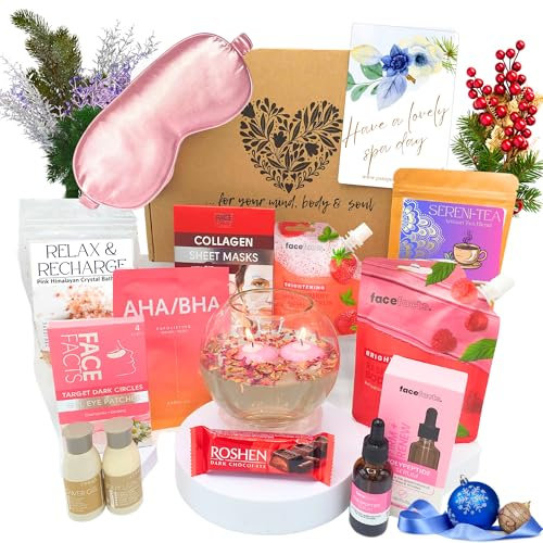 DELUXE COSY SPA SET, Verwöhnender Korb, Spa-Geschenkset für Frauen, Verwöhnbox für Frauen, Geschenke für Frauen, Selbstpflegeset für Frauen, Geburtstagskorb, Muttertagsgeschenk