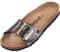 Palado Pantoletten Damen Malta EGS Metallic - bequeme Sandalen Made in Spain - Hausschuhe mit dämpfendem Kork-Fußbett - modische Sommerschuhe Anthrazit UK7 - EU40