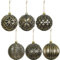 XmasExp Rustikale Weihnachtskugel-Ornament-Sets im Vintage-Stil, 8 cm, Kunststoff, Bauernhaus, abgenutzter Weihnachtsbaumschmuck, bruchsicher, antiker traditioneller Stil, Weihnachtsdekoration zum