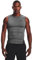 Under Armour HeatGear T-shirt de compression sans manches pour homme, Carbone chiné/noir, Taille L Hauteur