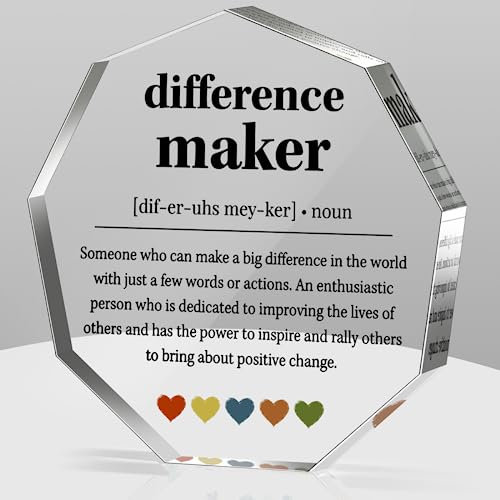 Difference Maker Gifts Thank You Gifts for Leader Boss Best Mom Mentor Coach Boss Manager Coworker Teacher Appreciation Quote Difference Maker Home Office Desk Decorative Signs Plaques
