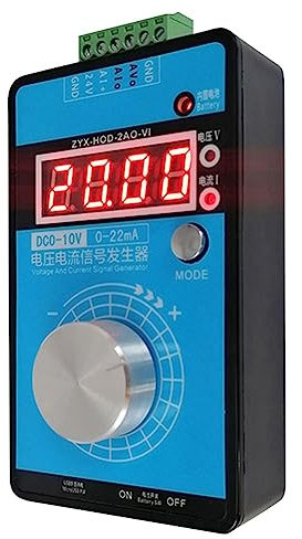 Eighosee 0-5V-10V 0-20MA/4-20MA Generador de señal Voltaje de corriente ajustable Fuentes de señal analógica Salida 24V (con batería)