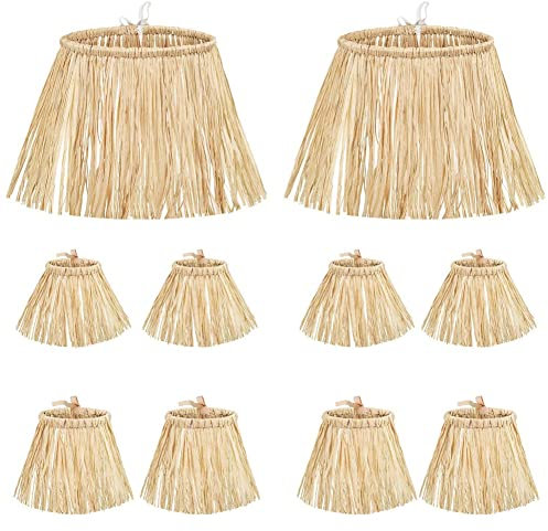SHABD 10 Piezas Kit de Paja de EspantapáJaros Material de Rafia Accesorios de Disfraces de EspantapáJaros DecoracióN Cuello de Rafia Corbatas de y Tobillos