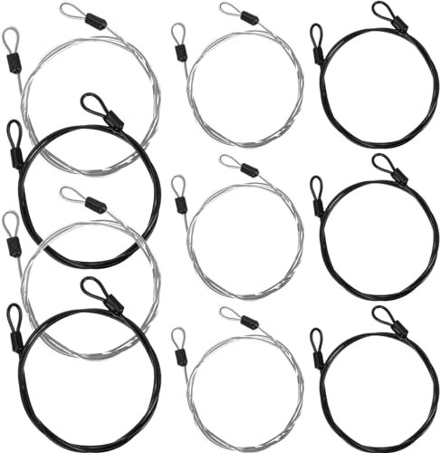 Wesnoy Sicherheitskabelschloss, 100 cm, 3 mm, für den Außenbereich, geflochtenes Stahlbeschichtetes Fahrradkabel, flexibles Gepäckschloss, leichtes Drahtseil mit Doppelschlaufen, für Outdoor-Reisen,