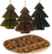 LS-LebenStil Papier Set Deko-Anhänger 3X Papier Tannenbaum Petrol Grün Braun 8cm Weihnachten Baumschmuck Wabenball Honeycomb Christbaumschmuck