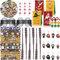 Lot de 110 piñata assorties sur le thème du magicien Harry pour enfants, avec bandes, baguette, lunettes, autocollants, porte-clés, sacs cadeaux, cadeaux pour anniversaire, Noël