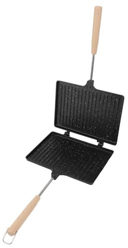 Panini Press Sandwichera, Tostadora De Sándwich De Gas Antiadherente De Doble Cara, Tostadora De Mano De Sándwich De Camping Parrilla De Prensa De Sándwich para Cocina Casera