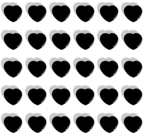 ZDZBLX 30 Pcs Heart-Shaped Black Fridge Magnets - Strong, Heavy Duty, Cute Mini Magnets for Crafts, Whiteboard, Notice Board - Adults 18+