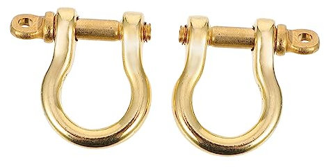 Operitacx 4 Stück Hufeisenschnalle aus reinem Kupfer D-Ringe Haustierhalsband D-Ring Ersatzring für Haustierhalsbänder Geldbörsen Schlüsselringe Bastelzubehör aus Leder selber Machen Mini