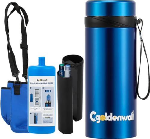 40H Nevera de Viaje para Insulina con Caja Negra para Medicación Portátil para Insulina para Diabetes+TSA Bolsa de Hielo Biogel 6 Horas de Emergencia + 30 Horas de Gel Refrigerante