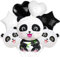 7 Pezzi Palloncini a Forma di Panda, Foil XXL in Alluminio - Carino Decorazioni per Feste a Tema, Compleanno, Baby Shower, Bambini