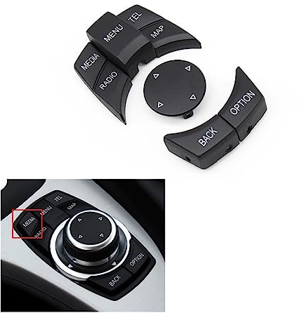 HUAKU Auto Konsole CIC IDrive Multi-Media Knopf Menü Taste Schalter Fit for BMW 1 3 5 X1 X5 X6 Serie E87 E90 E91 E92 E60 E84 E70 E71 E72 (Color : Black Model B)