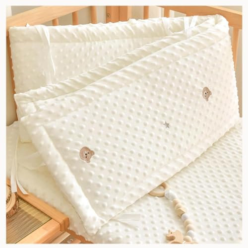ZIROXI Babybett Umrandungen, Weich,Atmungsaktiv Bettumrandung Kinderbett, Umfassender Schutz Gitterbett Schutz Umrandung für Das Kinderzimmer für Jungen Und Mädchen,200x28cm