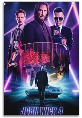VIGSNTEP John Wick:Kapitel 4 Filmposter, Kunstposter, Druckposter für Hausbau, ästhetische Dekoration, Leinwand, Wandkunst, Schlafzimmerdekoration, 50 x 75 cm, ungerahmt, 35