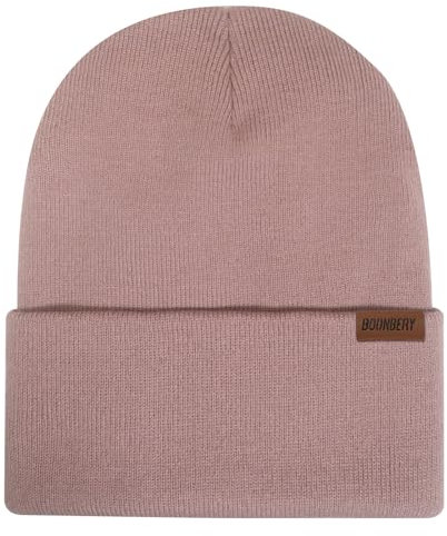 Boonbery Mütze Herren Mütze Damen Unisex Beanie Wintermütze Strickmütze klassisches Design Weiche Dünne Mütze Ideal für Alle Jahreszeiten Rosa