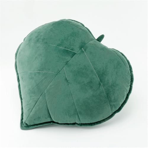 champracer Blatt Plüsch Kissen Pflanze Dekokissen weichem Spielwaren Fun Blattkissen Plüsch Bodenkissen Simulation Bürokissen Stuhl Sofa 3D Plüschtier blattförmige Wurfkissen, (dunkelgrün,45 cm)