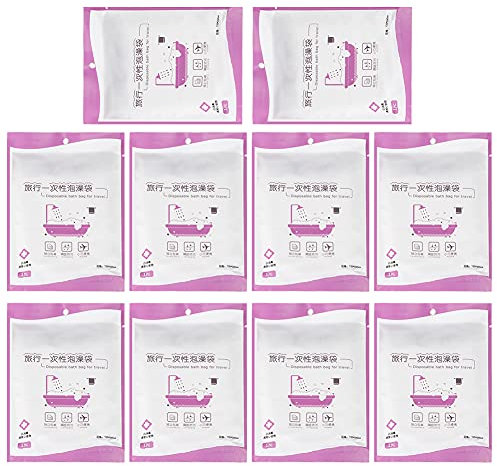 Sunicon 10pcs Disposable Bath Bags,120cmx260cm Disposable Portable Bathtub Covers Lining Large Bathtub Liner Plastic Bags for Salon Home Hotel Bathtubs(5.2m)