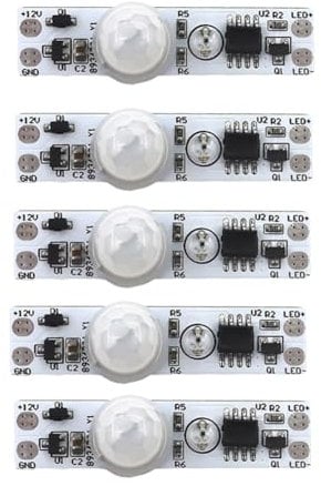 GREOHNMPAW 5PCS DC 5-24V 12V PIR Motion Sensor Switch Module Human Movement Sensor Detector Controller Switch Module