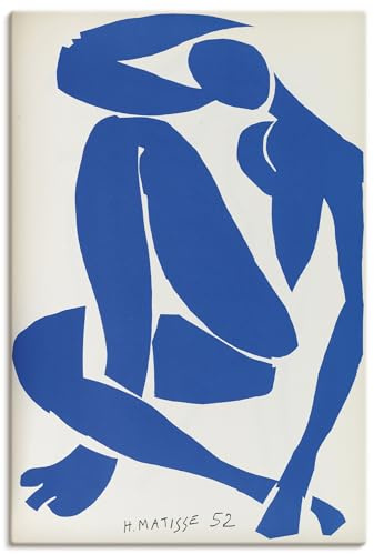 ARTLAND Wanddeko Leinwand Bilder Wandbild 60x90 cm Abstrakte Kunst Frau Akt Verve IX, No. 35/36 Klassische Moderne Henri Matisse U5LU