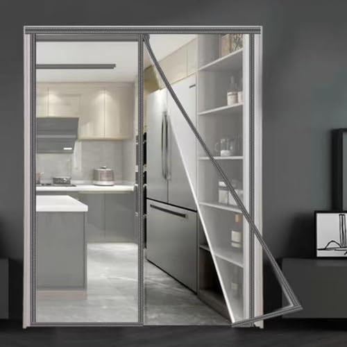 Transparent PVC Cover Thermal Magnetic Curtain, PVC Transparent Magnetic Curtain, Thermal Self-Closing Door Cover for Patio Balcony (90x200cm)