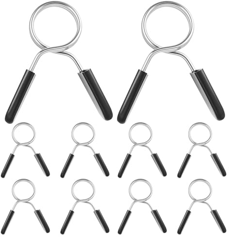 Peygre 10 Piezas Abrazaderas de Barra, 30mm | Cierres de Resorte y Palanca, Clips para Barra, Accesorios de Entrenamiento con Pesas, Gimnasio.