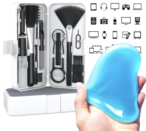 18-in-1 Electronic Device Cleaning Kit with Magic Cleaner Gel -Use On Phone, Earbuds, Laptop, Keyboard, Smart Watch, Tablet, PC, Controller, Gaming Console, Remote, Camera, Mouse, Speakers