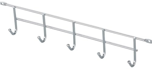 VS Hakenleisten mit 5 Haken Stahldraht Silber