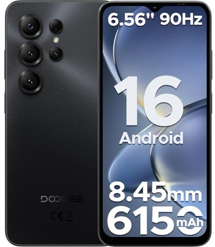 DOOGEESmart NOTE 56 X Mobile Phones, Android 16 Phone, 6150mAh, 6.56 HD+ 90Hz, 24GB + 64GB/2TB Android Phones, Octa Core, Dual SIM Unlocked Mobile Phone, Face ID, 3.5mm Jack, GPS, OTG